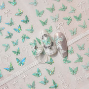 365nails: 민트그린 나비 & 리본 네일 스티커