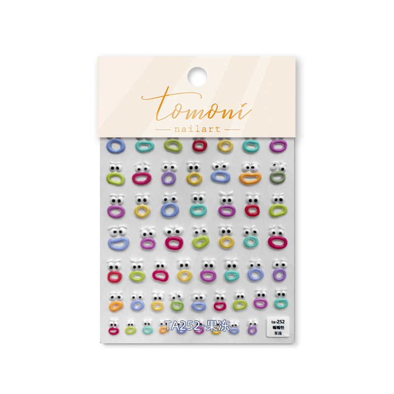 Googly Eyes Jelly Collection: "Silly Fun" – 3D Embossed Nail Sticker
