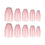 Tabletes de arte de unha com glitter francês rosa nude, para balé curto, destacáveis e vestíveis, produtos acabados no atacado ｜ 365 unhas