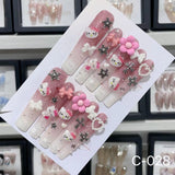 Extra Long 5.5cm Water Pipe Press-On Nails | Handmade Collection | Round Shape