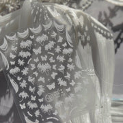 白色蕾絲與花卉甲貼 — 5D 浮雕婚禮優雅套組