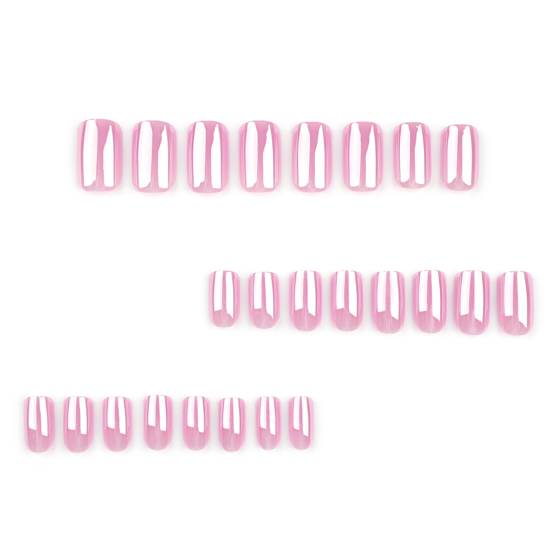 新款指甲藝術甲膜 ｜ 日系甜粉色短款矩形穿戴甲｜365nails