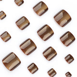 Pieza de uña para pie Maillard, estilo ojo de gato marrón, corta, cuadrada, usable, con efecto flash avanzado (365nails)