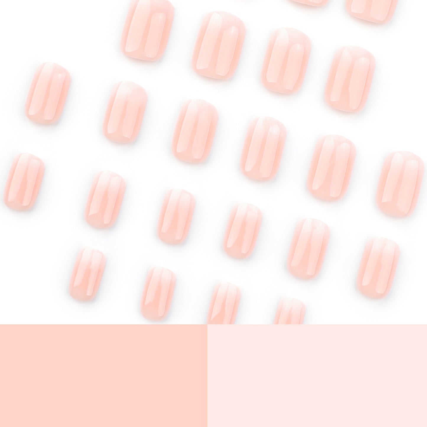 Naked white gradual change manicure fake nails minimalist wear nail short short square wear nail simple fake nails