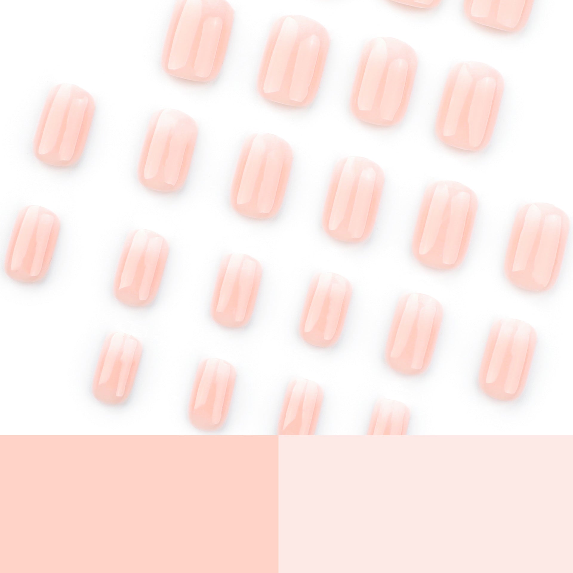 Naked white gradual change manicure fake nails minimalist wear nail short short square wear nail simple fake nails