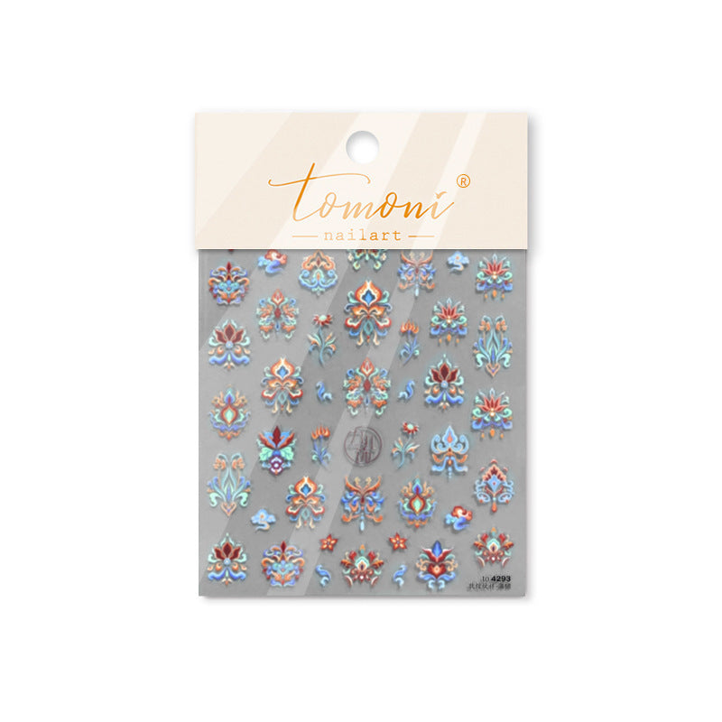 365nails: "Holographic Dunhuang Floral" – Adesivos para Unhas