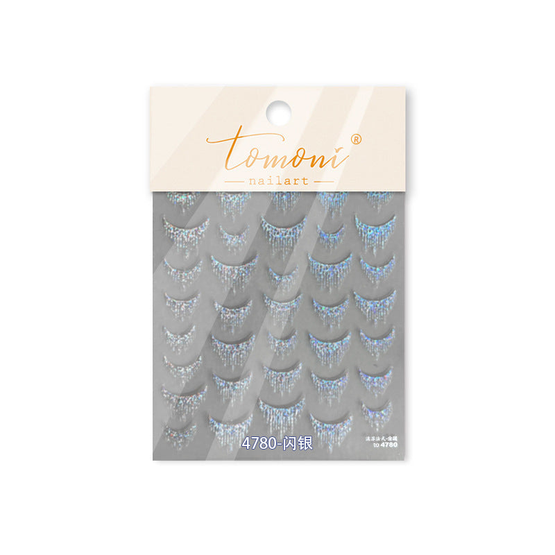 Franja Tassel Holográfica: "Franja Tassel Prata Laser" – Adesivo de Unha 5D Relevo