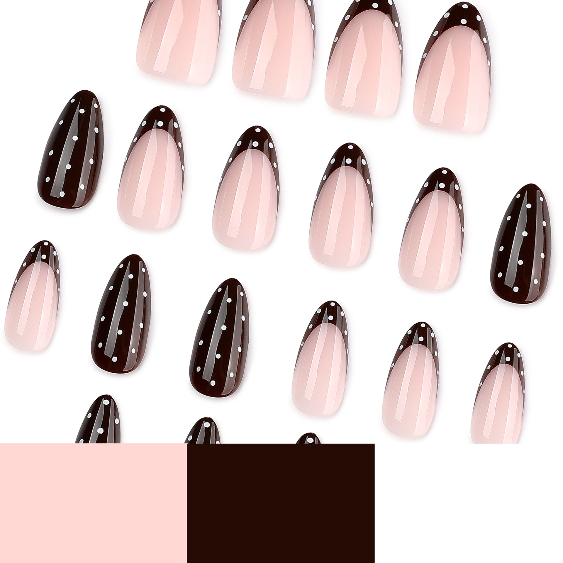 Lefan foreign trade hot-selling nail art fake nail white polka dot cross-border explosion wearable nail nail piece wearable nail piece