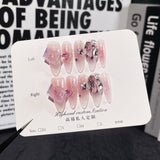 Unhas postiças artesanais, leves, luxuosas, com aerógrafo, blush, fototerapia avançada, adesivo para unhas, vestível, remendo de unha feito à mão ｜ 365nails