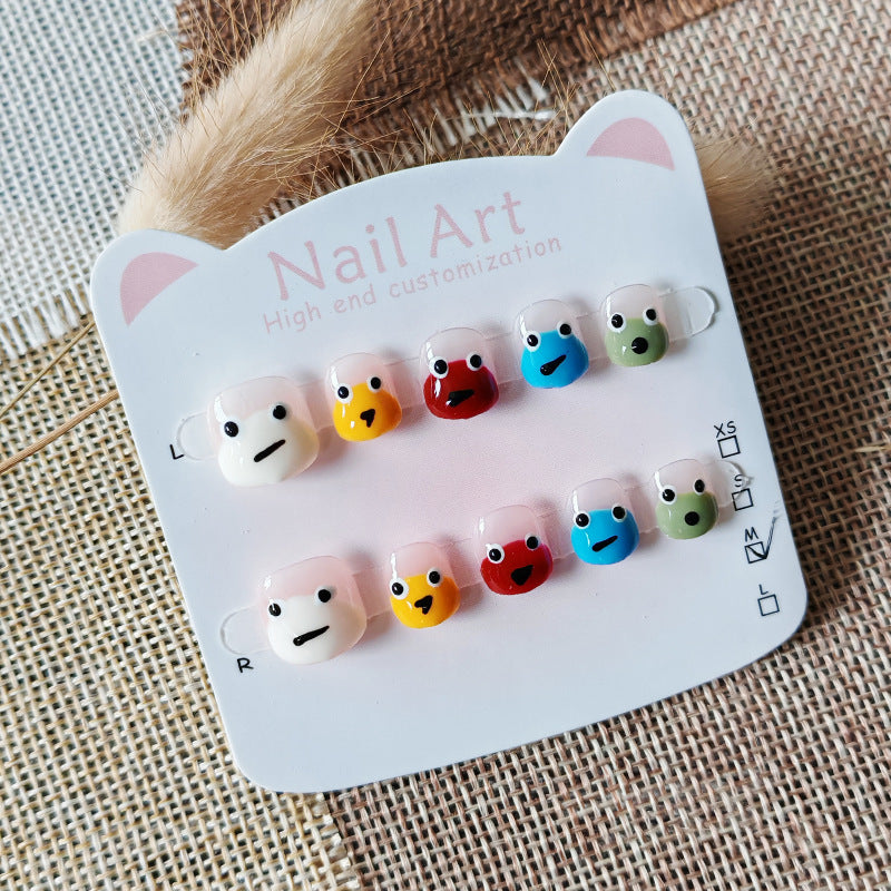 365nails:「逗趣小怪獸」短款方圓形手工製兒童穿戴甲