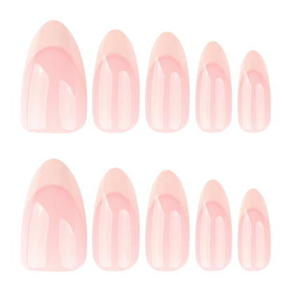 30pcs short almonds simple French beige high sense press-on nails