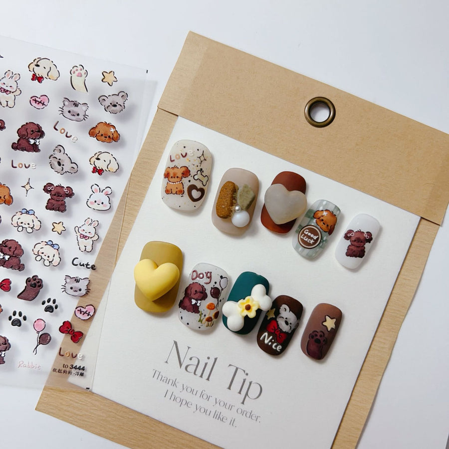 365nails: 패스트푸드 곰돌이 파티 네일 아트 스티커