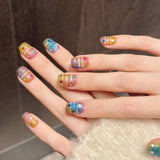 Rainbow Star Gradient Press On Nails