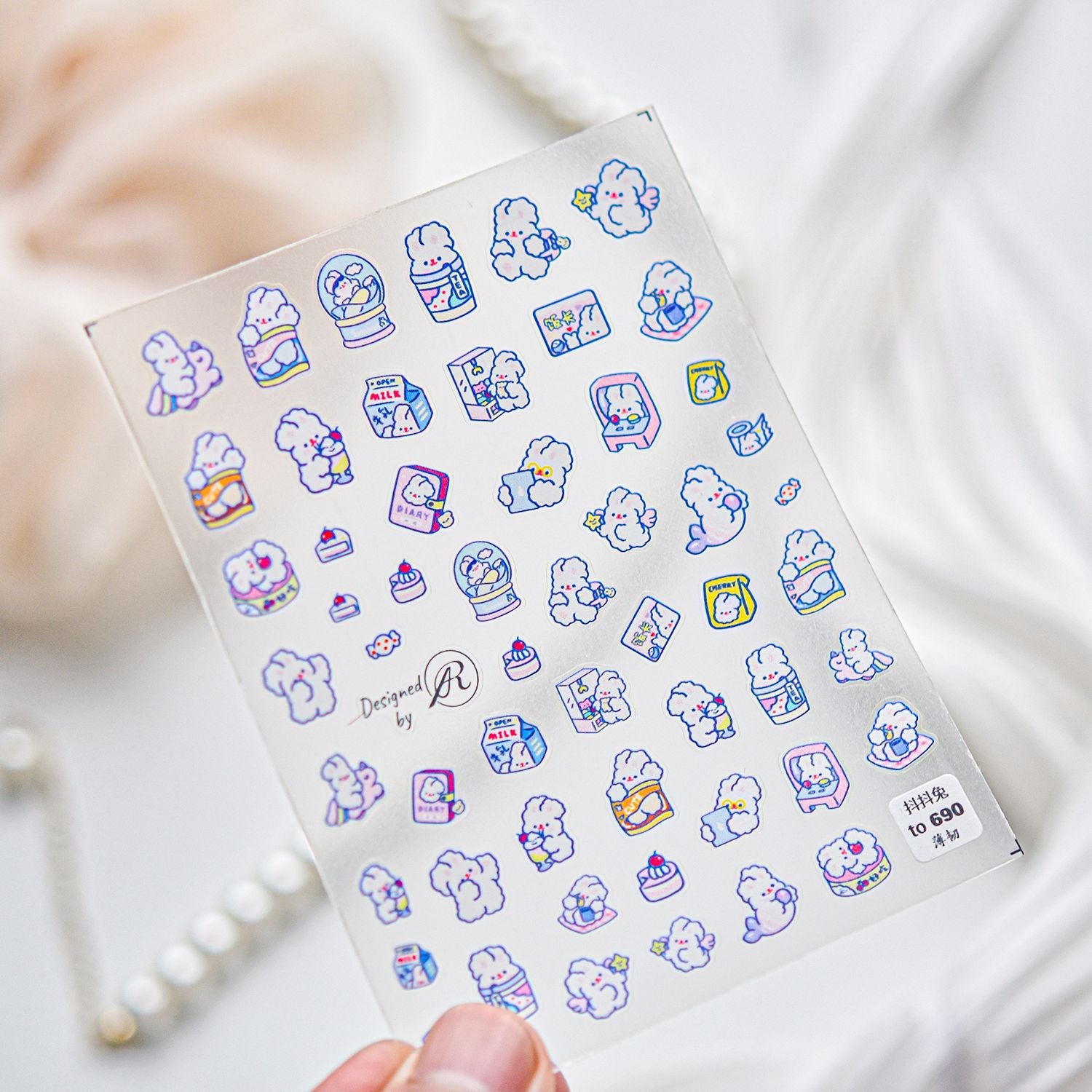 Luxury Teddy Bear: "Big Head Teddy" – 3D Embossed Nail Sticker