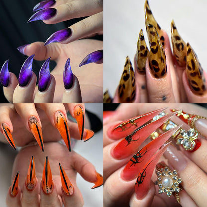 Nail Tips Eagle Claw Nail Mold Nail Extension Quick Extension Phototherapy Nail, Paper Free Tray 140 Pieces Boxed Transparent Crystal Nail Film