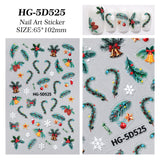 Original Christmas tree manicure sticker 5D relief three-dimensional happy Christmas elements DIY nail sticker HG model