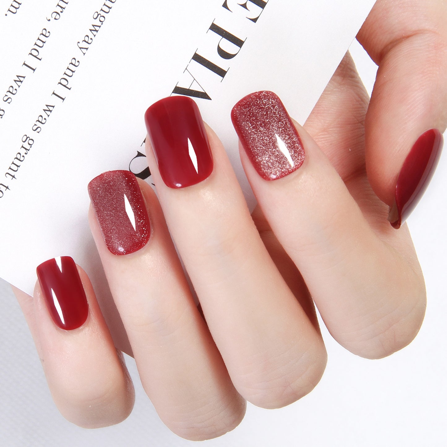 Starry Cat Eye Short Nail Set