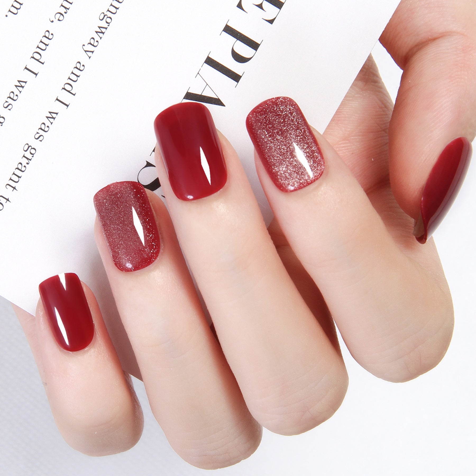 Starry Cat Eye Short Nail Set