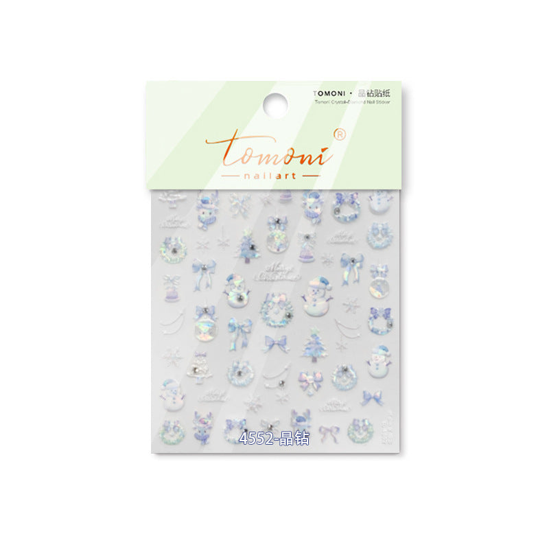 365nails：粉色聖誕水晶 — 美甲貼紙