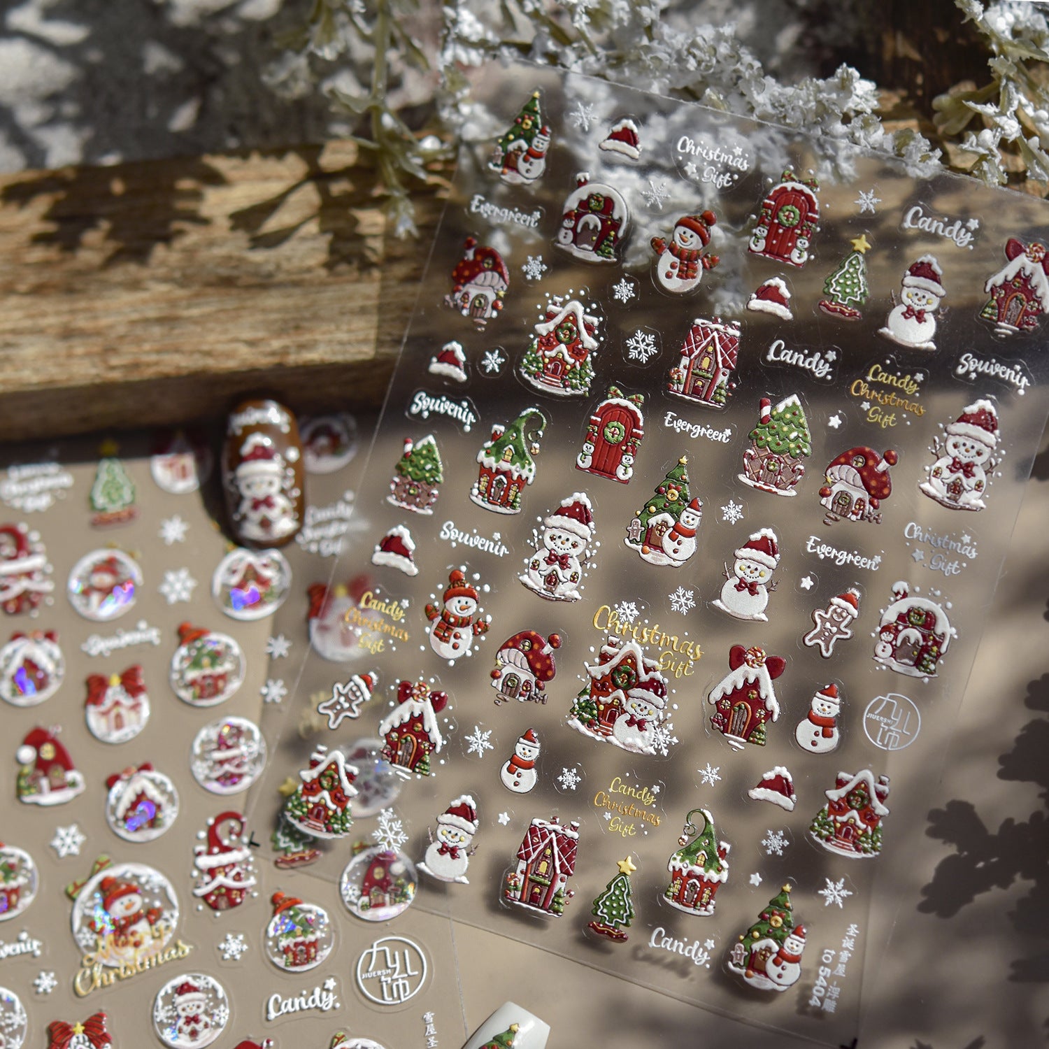 365nails: "iridescent christmas snow globe" – Nail Art Stickers