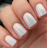 Iridescent Pearl Chrome Minimal Gloss Press On Nails