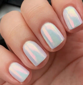 Iridescent Pearl Chrome Minimal Gloss Press On Nails