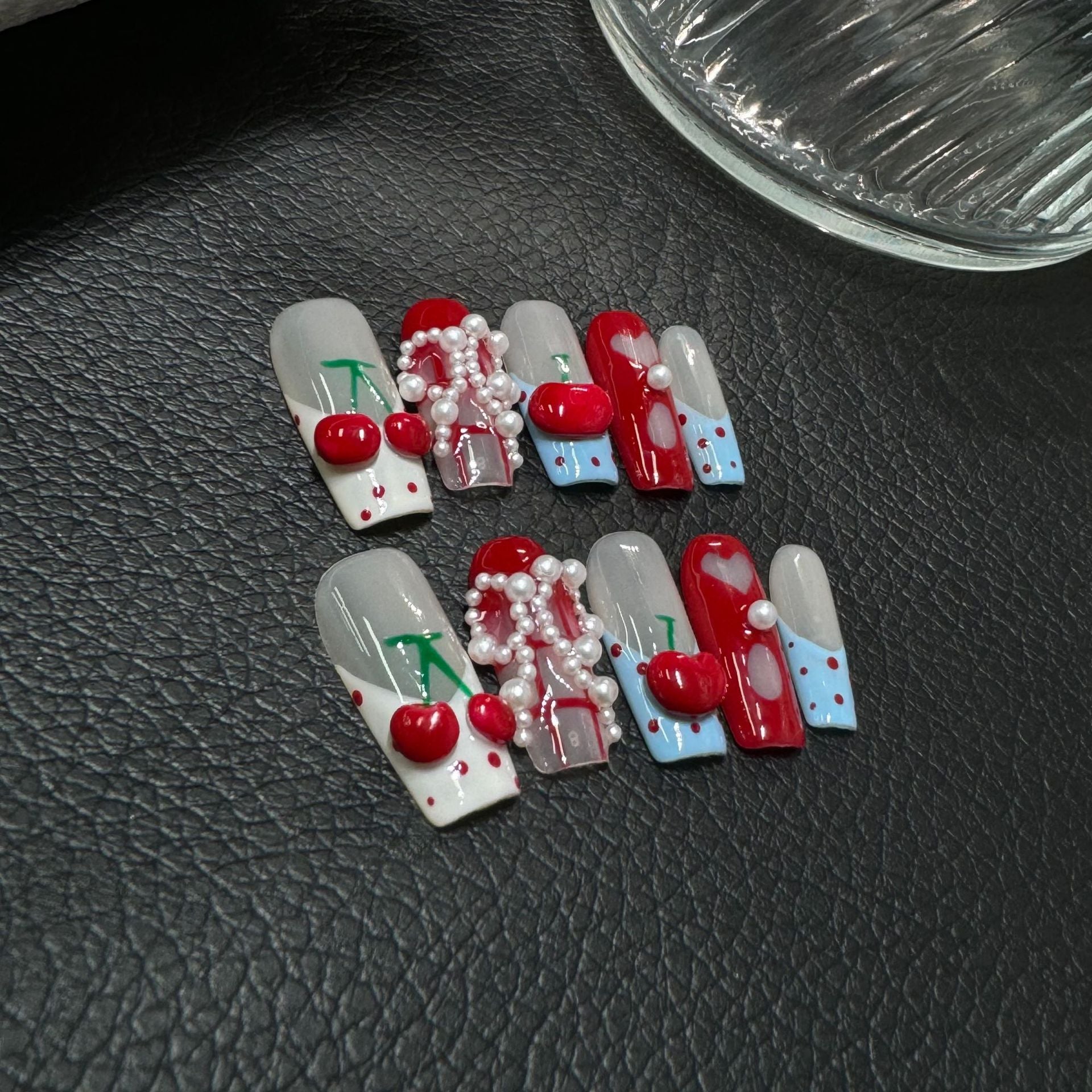 365nails: "Christmas Joy" – 3D Reindeer & Bow Handmade Almond Nails