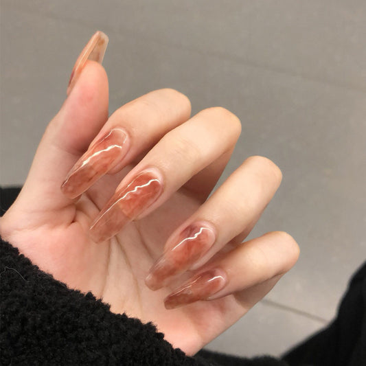 Amber Ice Penetration Wear Nail Art Finished Fake Nail Nail Art Patch Nail Patch Removable Nail Ballet｜365nails