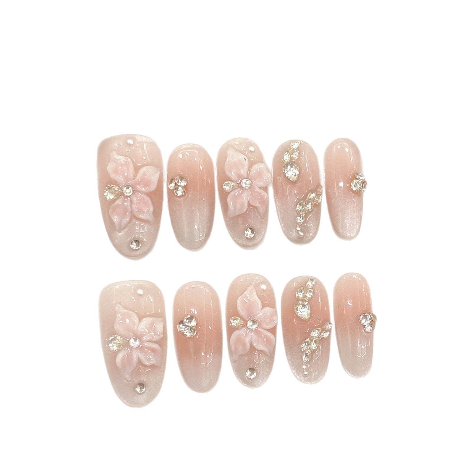 Elemento Serpiente Circón Diamante Avanzado Ojo de Gato Frío Uñas Puras Hechas a Mano | 365nails