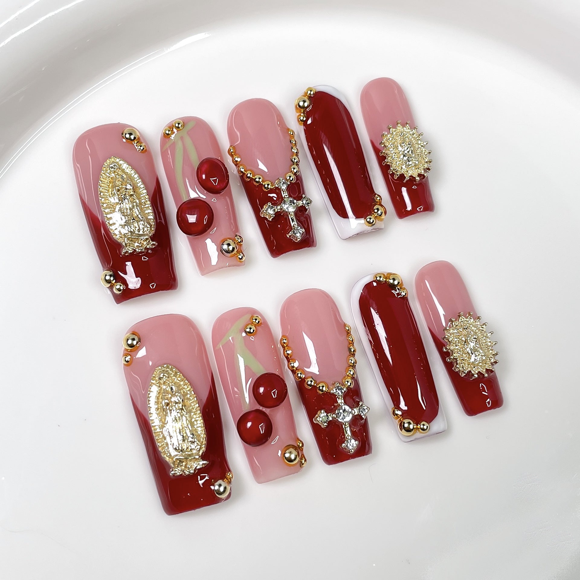 Crimson Devotion Series Press-On Nails