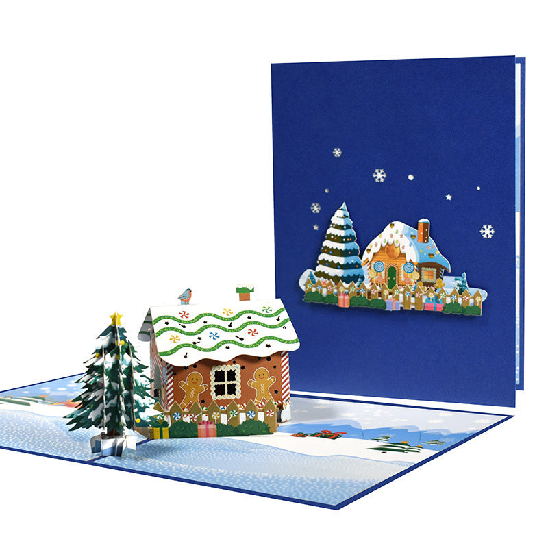 3D three-dimensional Christmas card creative Christmas Eve gift blessing Christmas envelope custom bronzing
