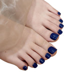 Conjunto de mãos e pés brilhantes, simples e de alta qualidade, em tinta sólida branca, azul e cinza, totalmente feito à mão | 365nails