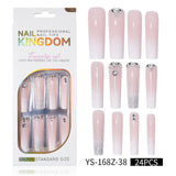 Long press on nails, French versatile patch nail art removable prefabricated fake nail press on nails piece