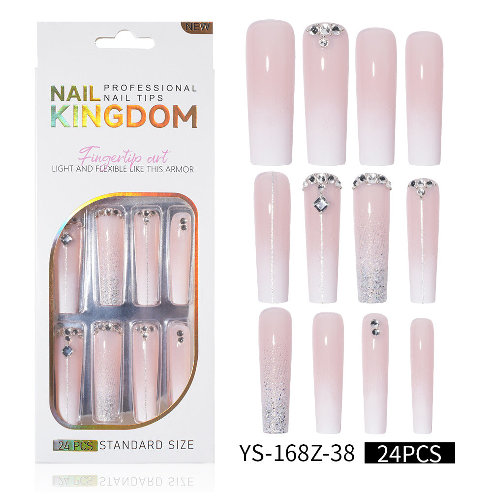 Long press on nails, French versatile patch nail art removable prefabricated fake nail press on nails piece