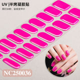 Semi-Cured Gel Nail Strips Solid Color Glossy Classic Design (MOQ=3)
