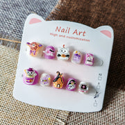 365nails-萬聖節驚奇兒童系列：「怪獸小鎮派對」 – 兒童短款方形穿戴甲