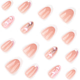 Simple Wearable Fake Nails French White Nail Art 3D Love Detachable Wearable Fake Nails｜365nails