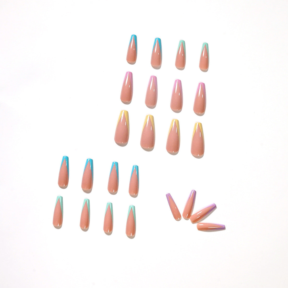 Long Ballet Color French Wear Nail Art False Nail Art Patch Nail Film  Removable Nail Film ｜365nails