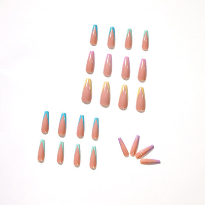 Long Ballet Color French Wear Nail Art False Nail Art Patch Nail Film  Removable Nail Film ｜365nails