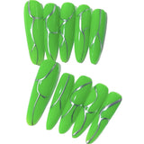 Neon Green Metallic Line Minimal Press On Nails