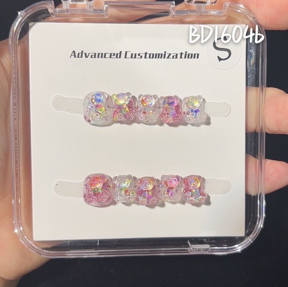可愛迷你卡通兒童穿戴甲綜合盒