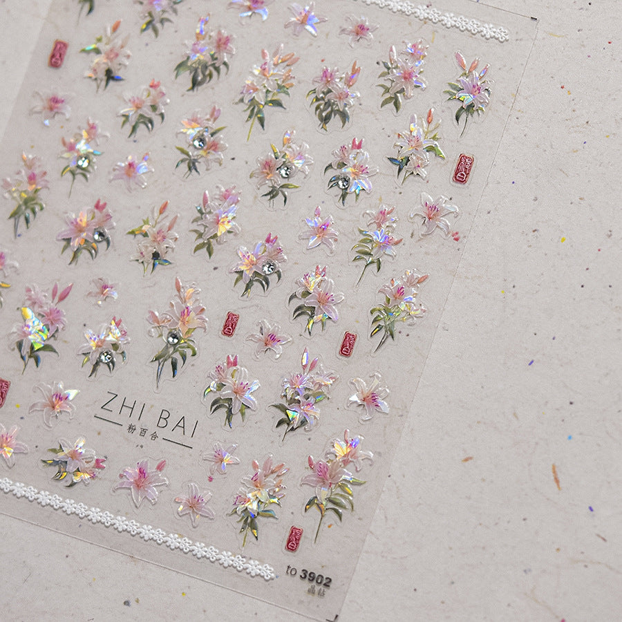 365nails: 빈티지 장미 입체 – 네일 아트 스티커