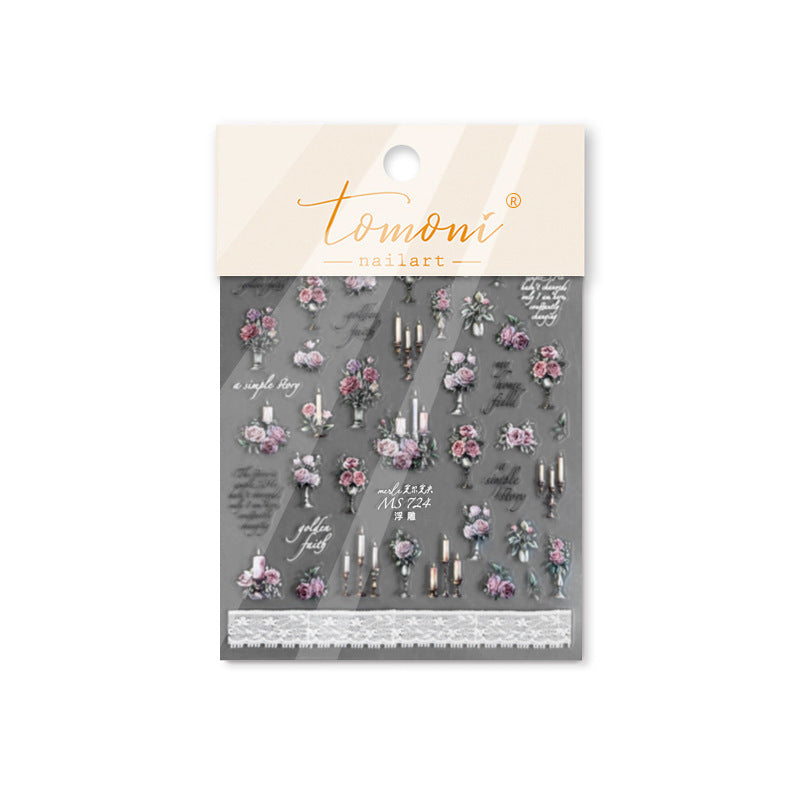 365nails: "set gaufré bougie rose vintage" – Autocollants pour ongles
