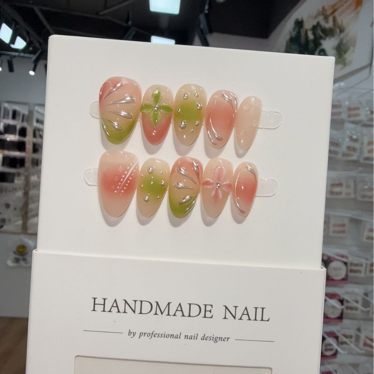 365nails: "Pastel Whisper" – 3D Floral Handmade Almond Nails