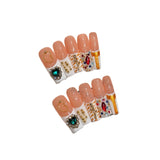 Unhas artísticas em estilo retrô chinês, metal, requintadas, versáteis, douradas e prateadas, feitas à mão | 365nails