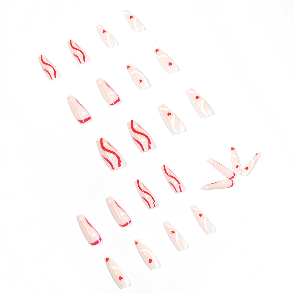 Pop Line Long Ballet Wear Nail Art Finished Fake Nail Nail Art Patch Nail Patch Removable Nail｜365nails
