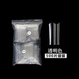 Nail Tips nail plate semi-sticker, light sticker, transparent XXL water pipe nail 500 pieces, boxed flat head fake nail, extended patch nail art.