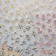 金色手繪花卉：「典雅金色蘭花」 – 5D 浮雕甲貼