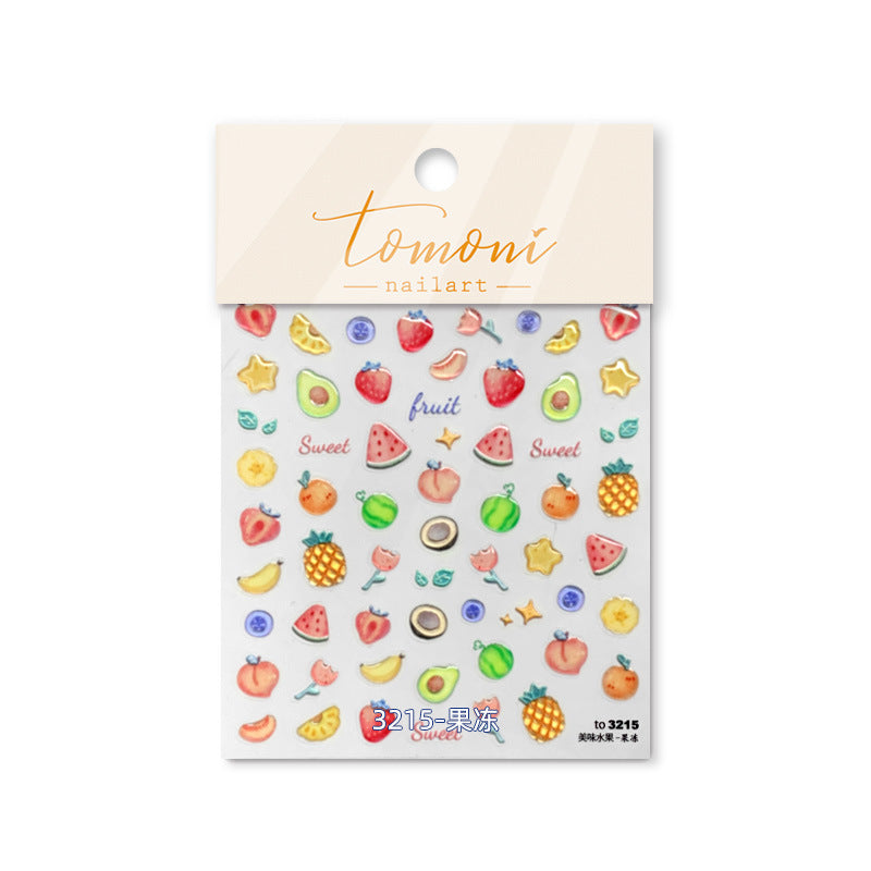 3D Jelly Heart Collection: "Colorful Sweetheart" – 3D Embossed Nail Sticker