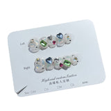 Uñas postizas hechas a mano con forma especial de sal marina, parche de diamante brillante, pegatinas cortas para uñas usables | 365nails